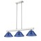 Z-Lite Cobalt 3 Light Billiard Light, Brushed Nickel & Dark Blue 152BN-ARDB - alternate 7